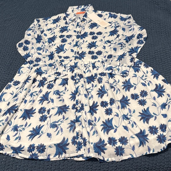 LONG SLEEVE SHIRT DRESS MINI- MARION BLUE - Picture 9 of 10